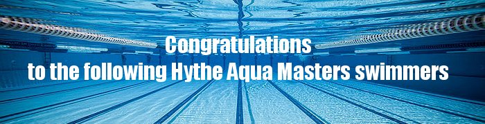 Congratulations Hythe Masters Swimmers